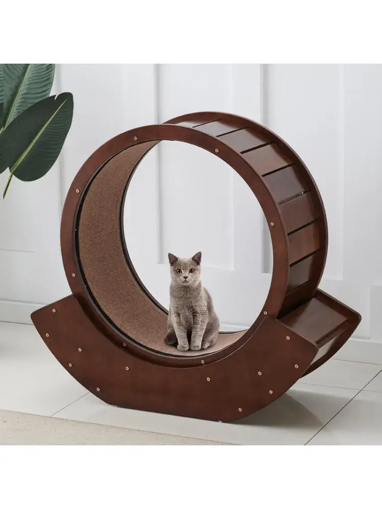 Cat Treadmill Cat Toy Sports Equipment Cat Scratching Board Solid Wood Cat Climbing Frame To Relieve Boredom