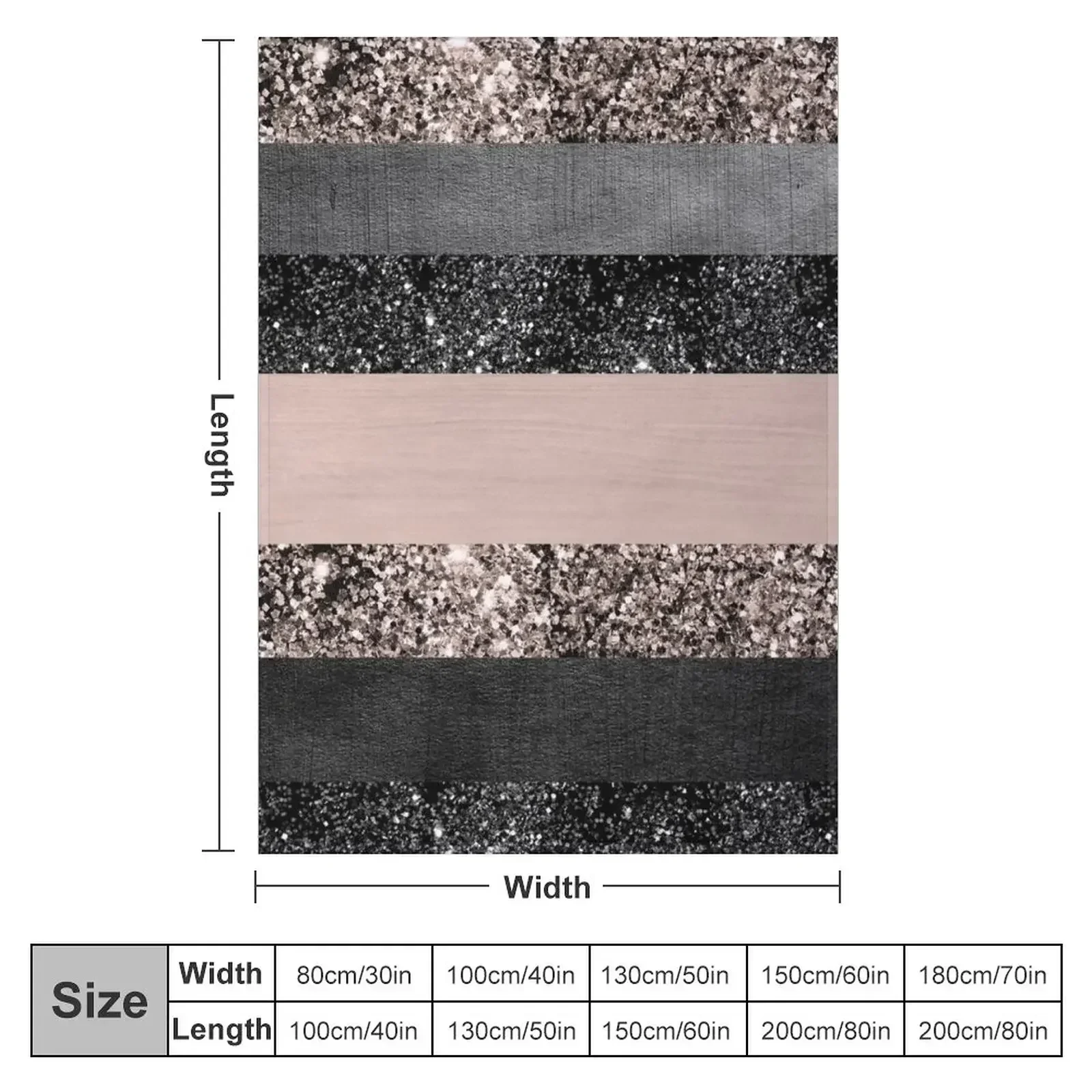 Blush Glitter Glam Stripes #2 (Faux Glitter) #shiny #decor #art Throw Blanket couch cozy soft plush fuzzy picnic outdoor blanket