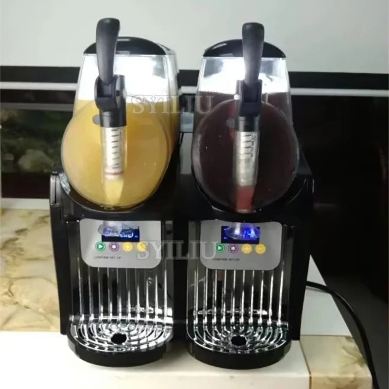 Professional Slush Machine 12L 2 Tanks Large Capacity Commercial Fruit Slushie Frozen Beverage Dispenser Commercial Use