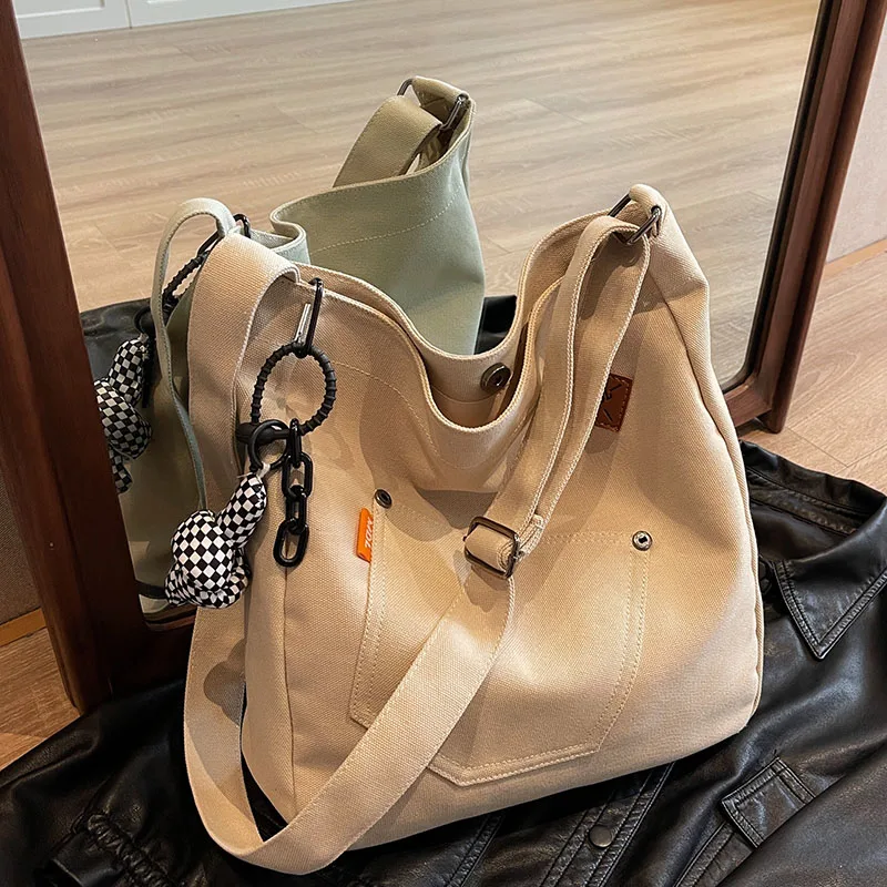 

Japanese-Style Retro Large Capacity Bag for Women 2025 New Summer Casual Canvas Tote Bag Special-Interest Design Underarm Bag