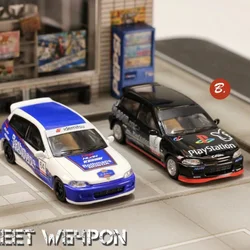 StreetWeapon 1:64 Honda civic EG6 Rothmans PlayStation alloy car model