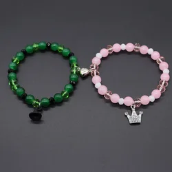 New 2PCS/Set Magic Hat CrystalCrown Beads Bracelet Couple Matching Bracelets Wicked Witch Movie Inspired Bracelet Friend Jewelry
