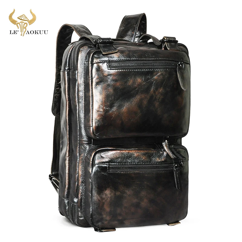 

Natural Real Leather Fashion Business Briefcase Backpack Male Design Travel Laptop Document Case Tote Portfolio Bag k1013