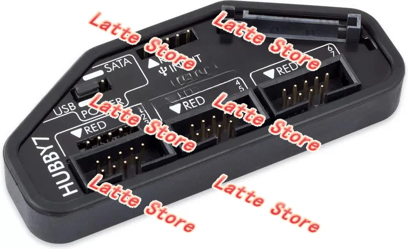 Internal 7-Port USB 2.0 Hub Model Hubby7, SATA Powered Internal Header Expansion Hub For PC Water Cooling Sensor Connection