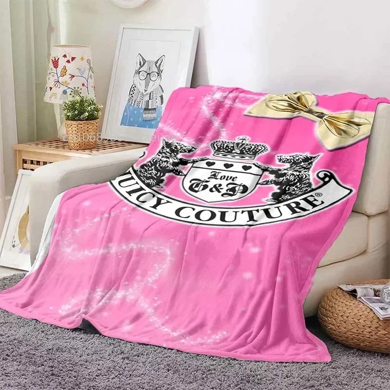 Juicy Couture Fashion Brand Blanket Flannel Bed Throw Soft Printed Bedspread Sofa Girls Blanket