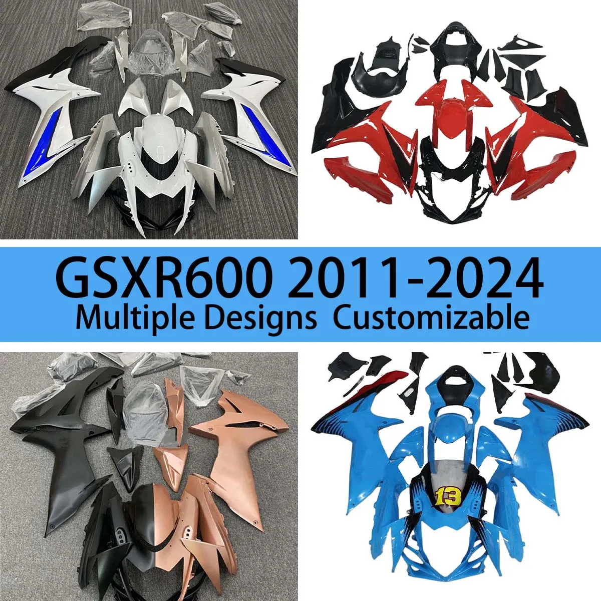 Fairings GSXR 600 750 2011 2012 2013-2023 2024 Motorcycle Customize Prime Fairing Kit for GSXR600 GSXR750 ZX6R 11-24