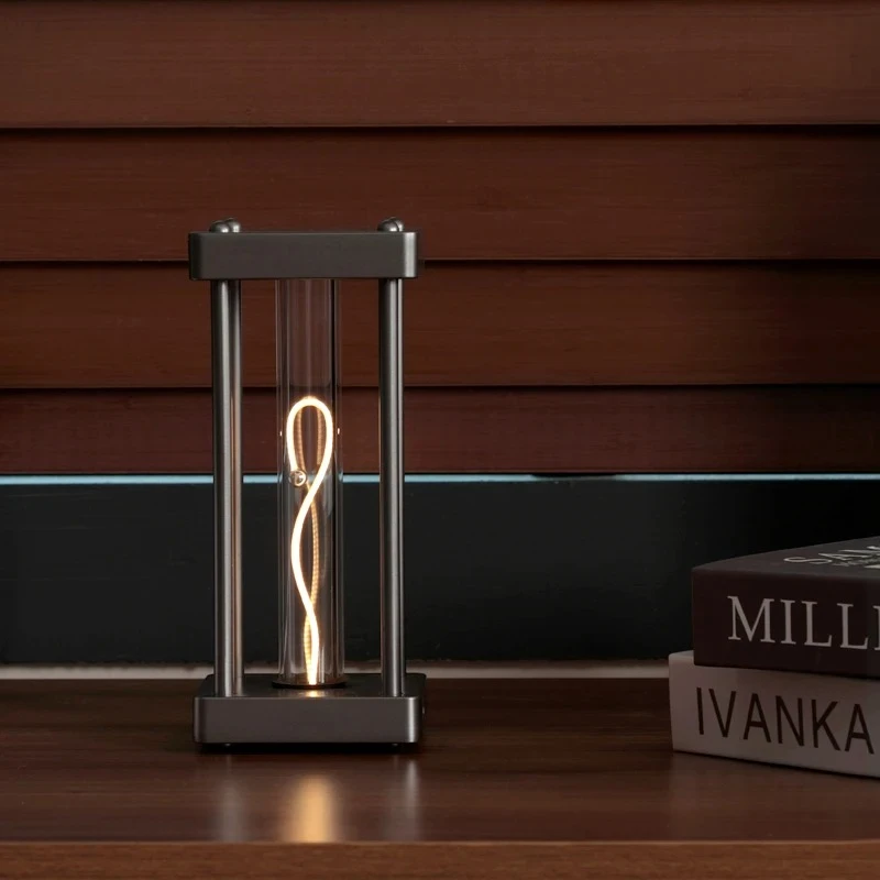 LED Touch Switch Creative Square Quantum Night Light Square Wire Table Lamp Bedroom Bedside Study Reading Eye Care Type-C Decor