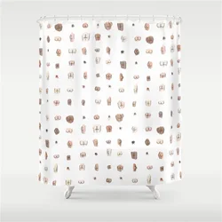 Butts Shower Curtain Waterproof Polyester Fabric Bathroom Decor Funny Pattern Printed Shower Curtain with 12 Hooks