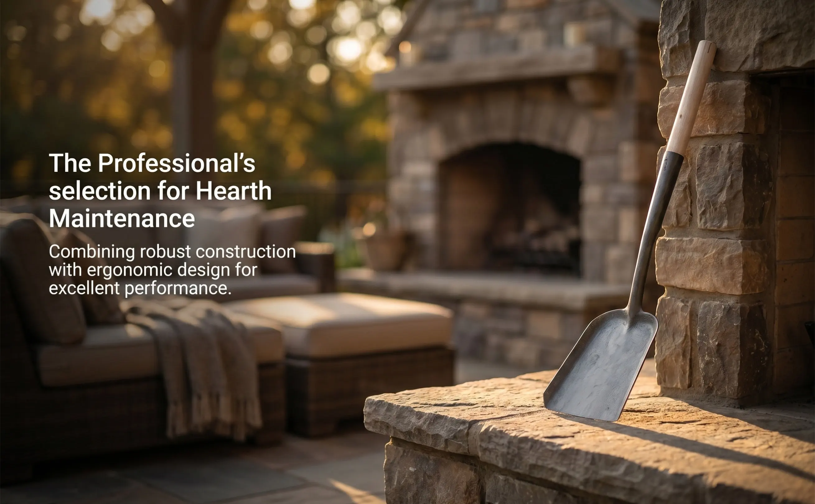 Ash Cleaning Shovel Fireplace Stove Coal Scoop Heavy-Duty Iron Head Ergonomic Long Handle Multi-Functional Household Tool
