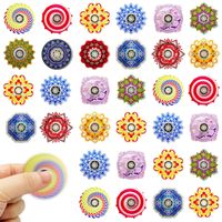 6pcs Graffiti Retro Style Fingertip Top Color Small Top Decompression Toy Small Gift Children's Birthday and School Start Gift
