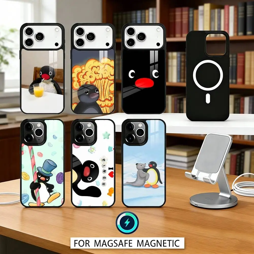 

Cute Kawaii P-Penguin Phone Case For iPhone 17,16,15,14,13,12,Pro,Max For Magsafe Magnetic Wireless Charging