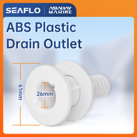 SEAFLO Marine Bilge Pump Outlet: 1 Inch ABS Plastic Thru-Hull Drain Fitting with 61mm Outer Diameter and 26mm Inner Diameter