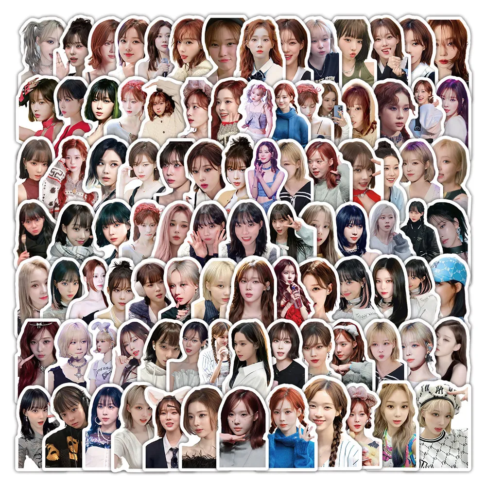 مجموعة ملصقات شتوية (aespa) مكونة من 103 قطع - ديكور K-pop Idol للهاتف والكمبيوتر المحمول ومجموعة MYs