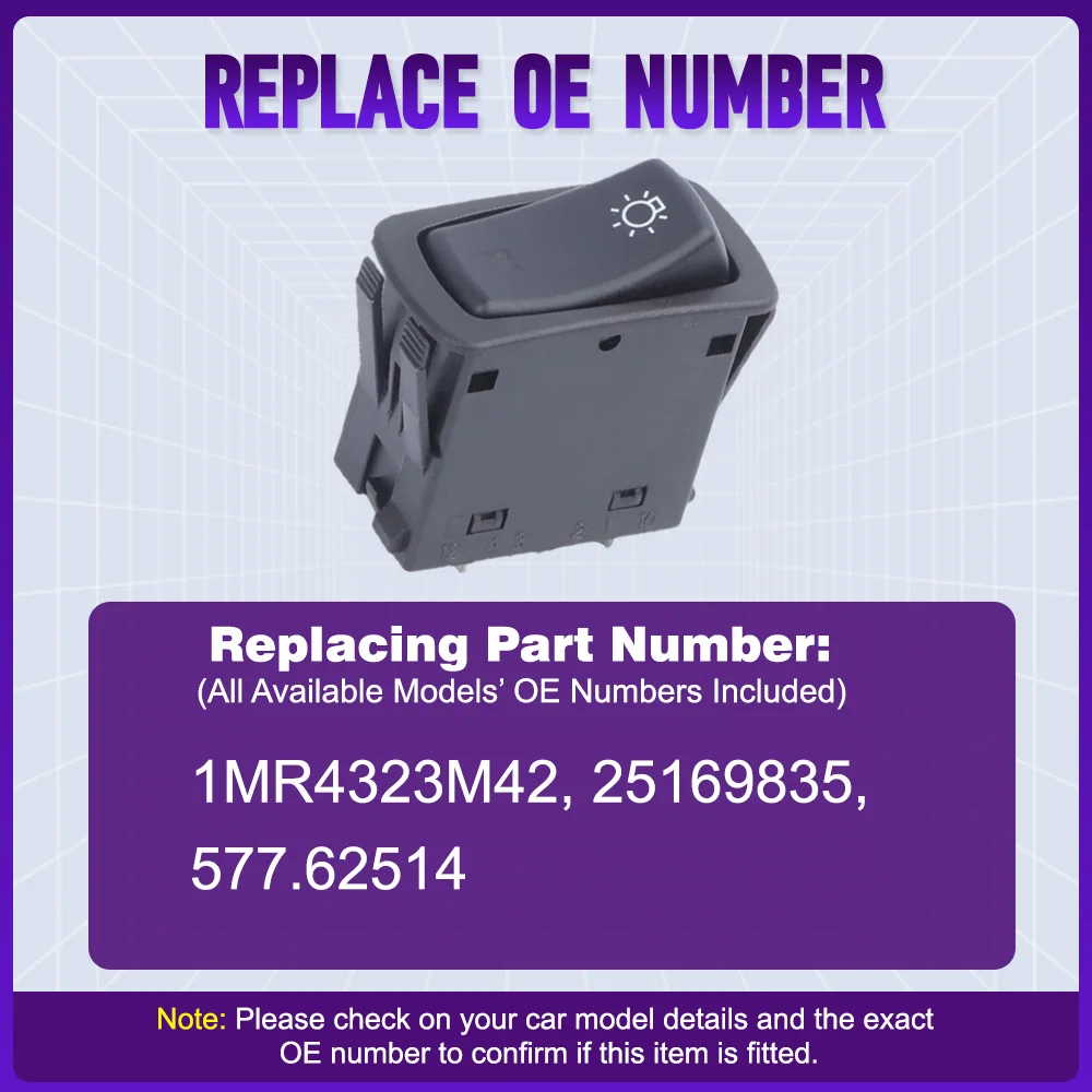 Scheinwerfer-Bremsleuchte-Steuerschalter-Taste für Mack Truck 7 Pins Linkslenker 1MR4323M42 25169835