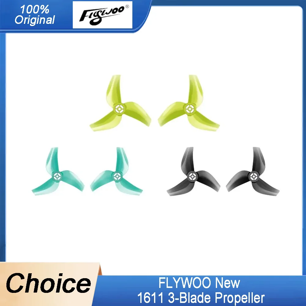

3-лопастной пропеллер FLYWOO 1611 — вал 1,5 мм, набор из 8 предметов для Flylens 75/Flybee 16