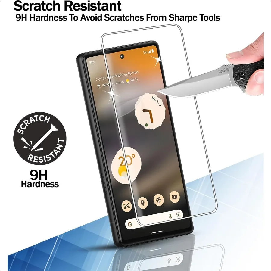 Proteggi schermo RKINC [Confezione da 3] per Google Pixel 8A Pellicola salvaschermo in vetro temperato 0,3 m [Garanzia a vita][BubbleFree][Ant