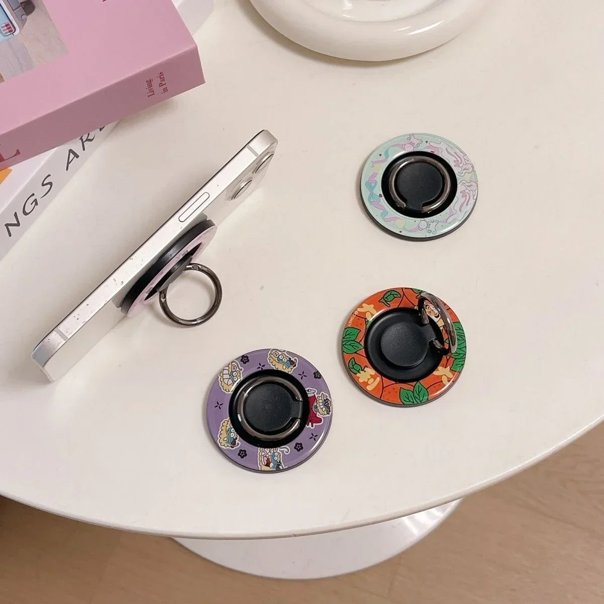 Cartoon Magnetic Folding Ring Stand for IPhone 11 12 13 14 15 16 Pro Max Holder Mount Support for Galaxy S24 Ultra