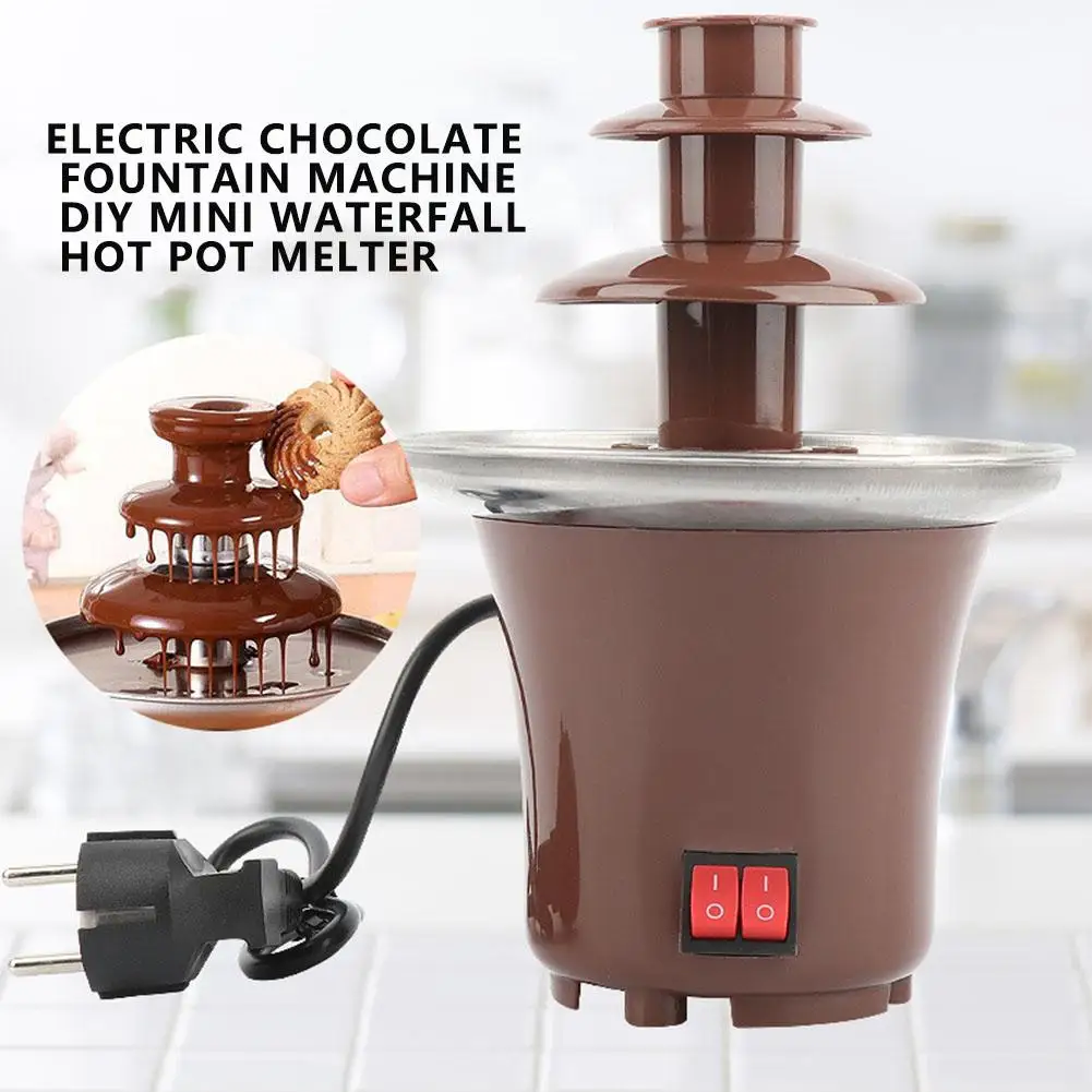 Mini Chocolate Fountain Electric Compact Chocolate Melt Heating Fondue Fountain BBQ Sauce Household Kitchen Supplies