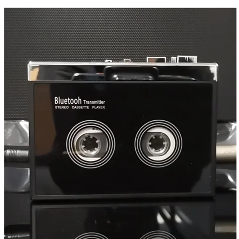 Black Retro Stereo Cassette Player Walkman Cassette Tape Music Audio Auto Reverse with Bluetooth