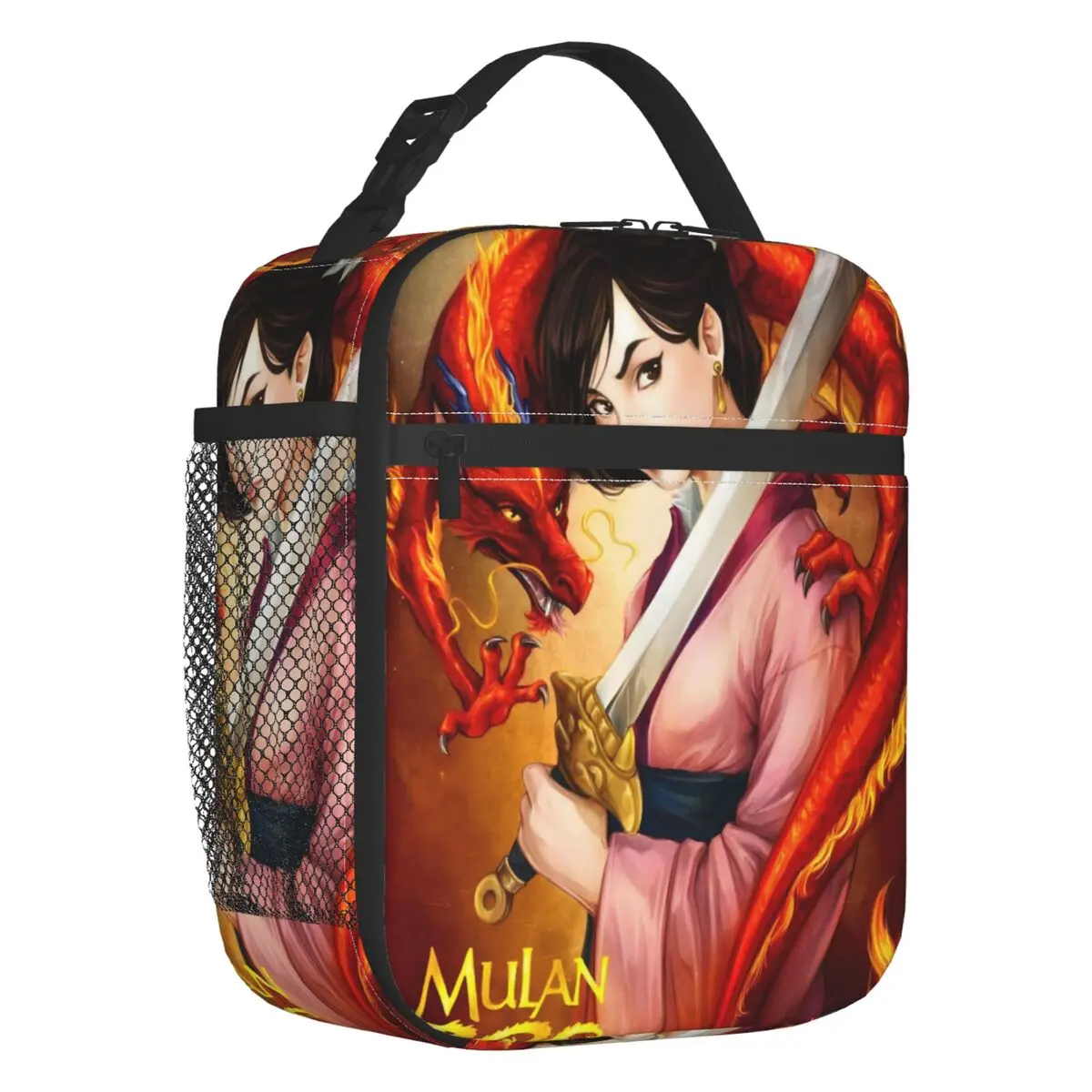 

Custom Mulan Lunch Bag Thermal Cooler Brave Hero Cute Princess Pattern Insulated Lunch Box for Student School