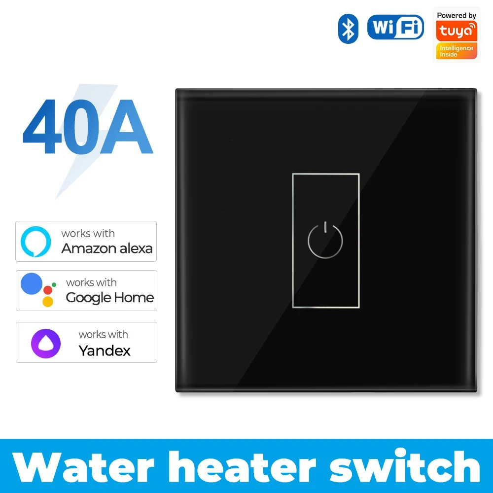 

Smart Life WiFi 40A High Power Air Conditioner Water Heater Boiler Switch Tuya App Control Timing Works with Alexa Google Home