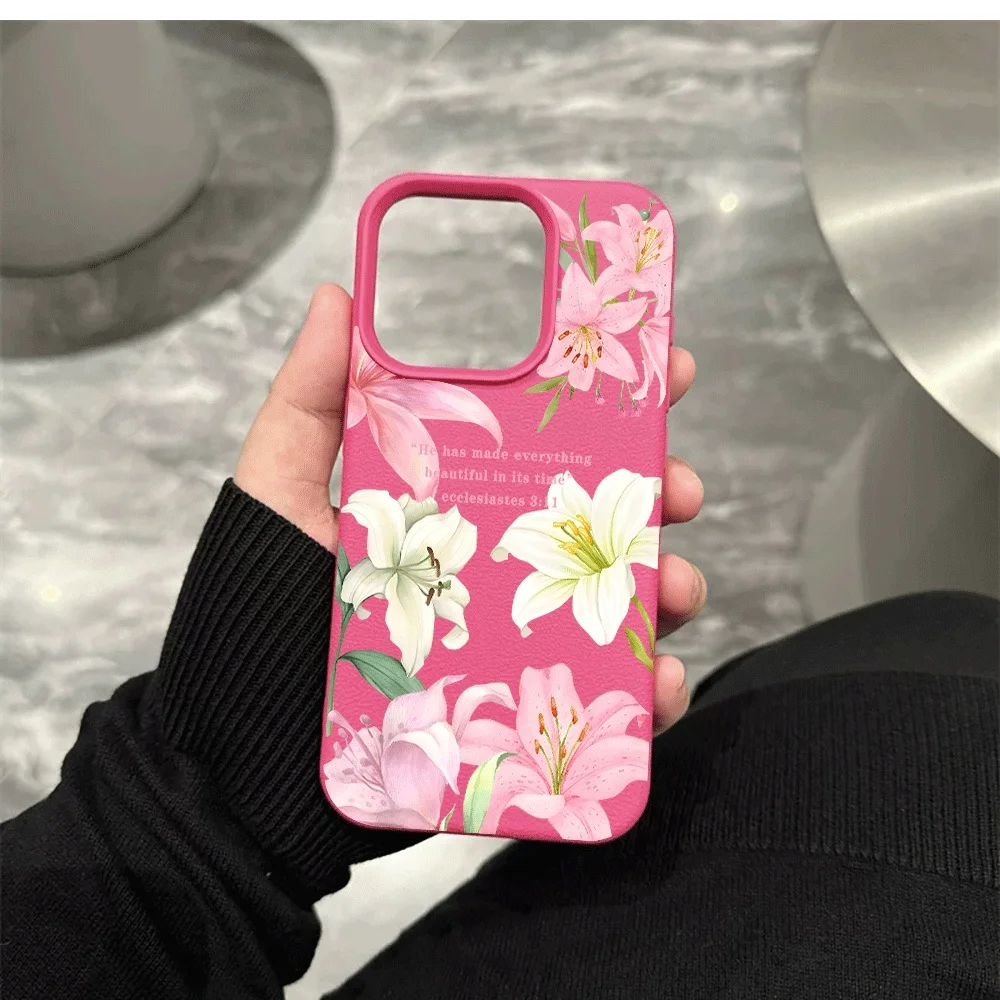 Weiße Lilie Handyhülle für iPhone 17 16 15 14 13 12 11 Pro Max 16 15 14 Plus 17 16 15 14 13 Pro 17Air Silikon Matte Hülle – Detail 11