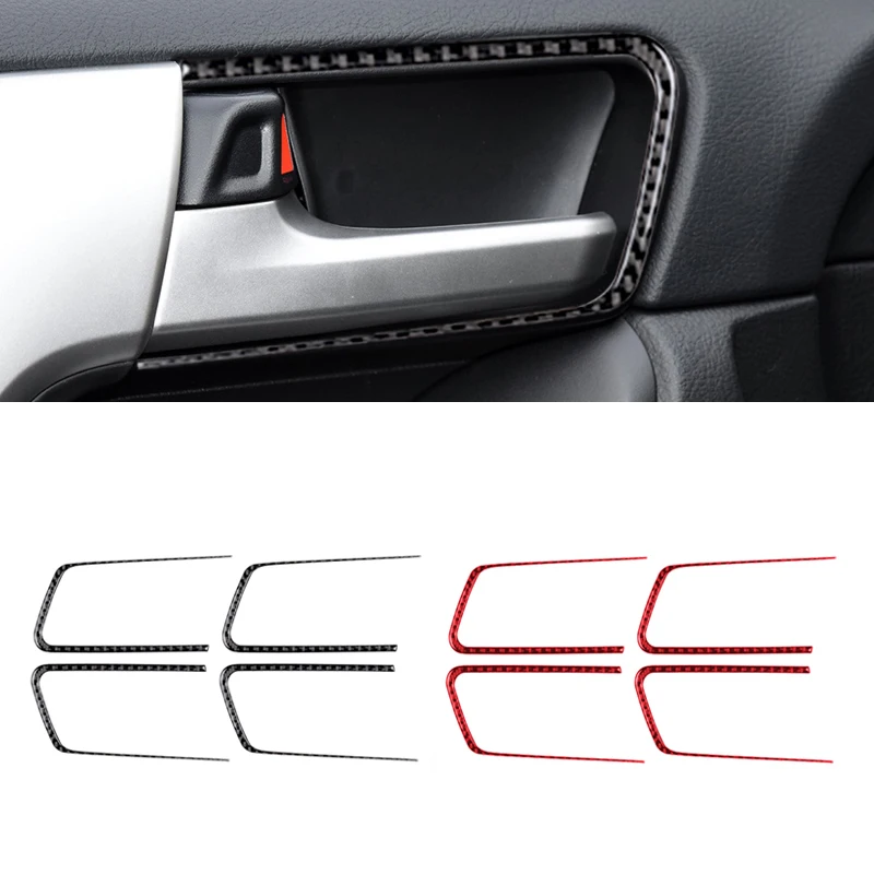 

Carbon Fiber Car Interior Door Handle Bowl Frame Sticker Trim Car Styling Accessories For Toyota Land Cruiser Prado 2010-2018