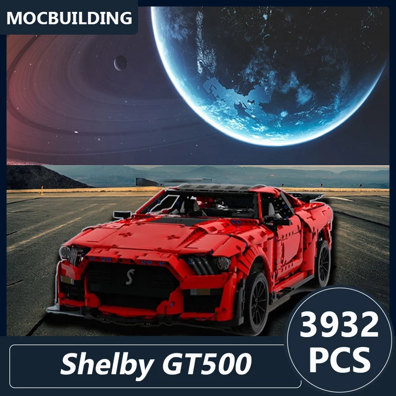 

Red Shelby GT500 Super Car Model MOC Building Blocks DIY Assembled Bricks Vehicle Transportation Display Xmas Toys Gift 3932PCS