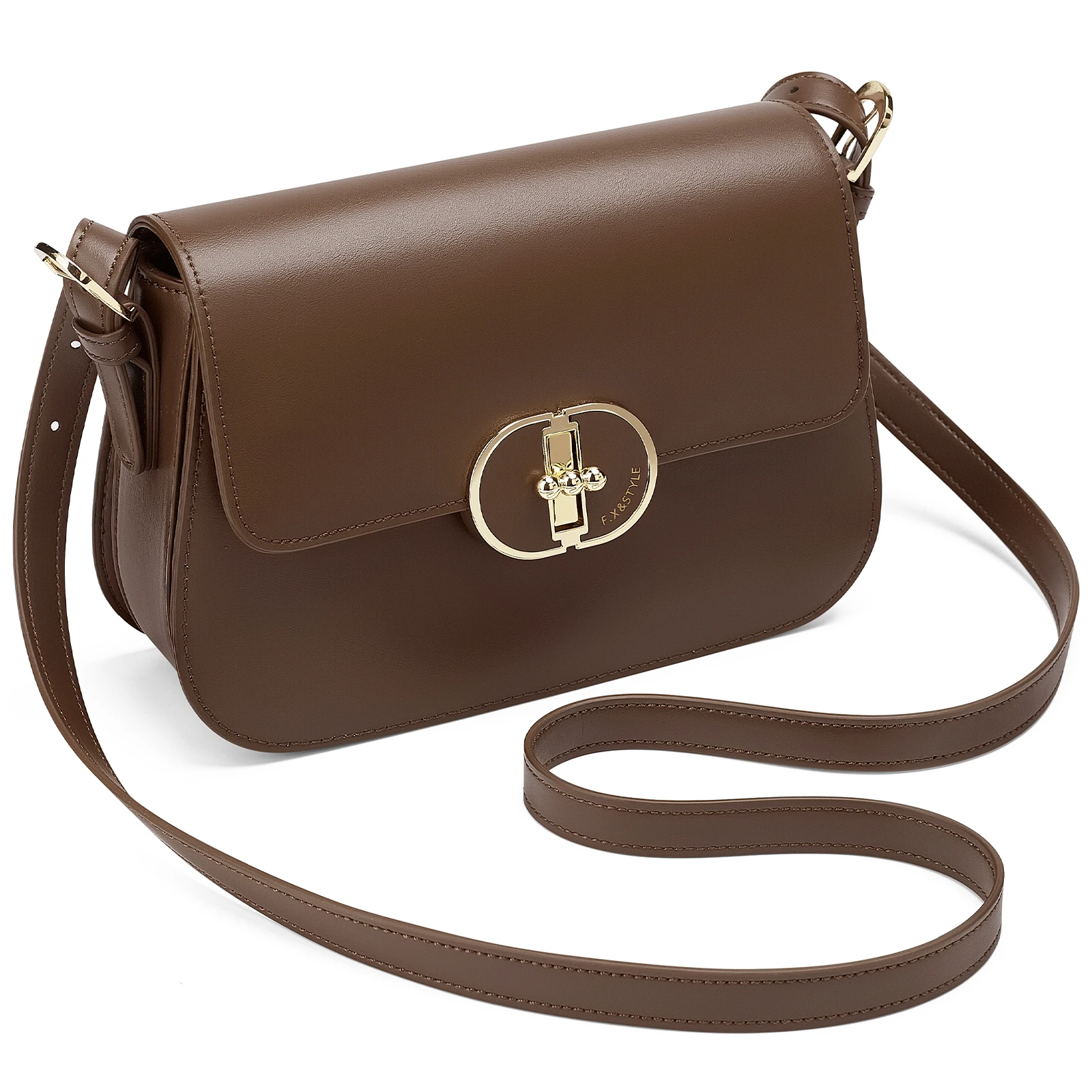 FOXER Cowhide Leather Women's Shoulder Bag 2026 Retro Female Crossbody Bag Luxury Design Large Flap Bag Purse