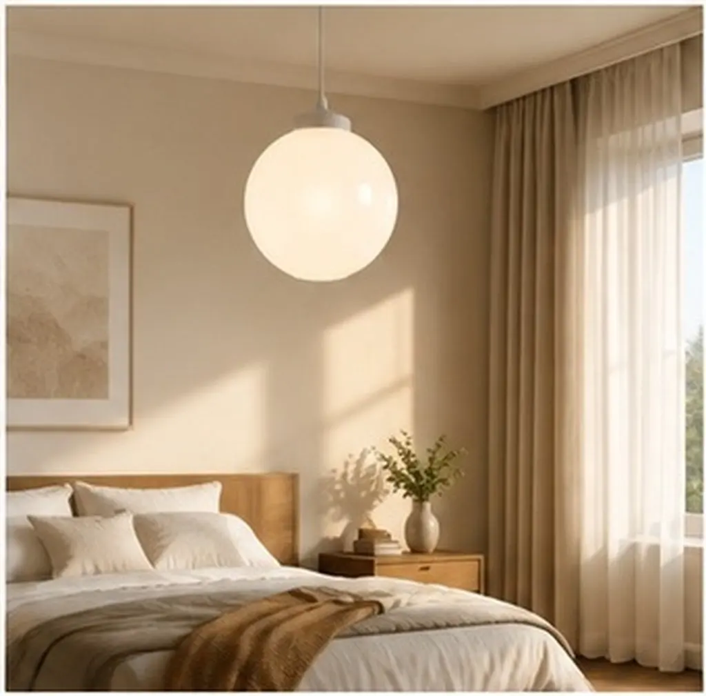 Wear-Resistant Acrylic Spherical Lampshade Globe Light Cover Decorative Wall Lamp Shade for Garden Porch Bedroom Living Room