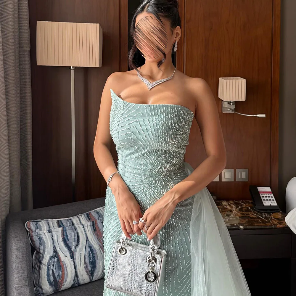 

Elegant One-Shoulder Mermaid Evening Dress Side Slit Women's Formal Prom Wedding Party Gown with Overskirt Customizable 2025