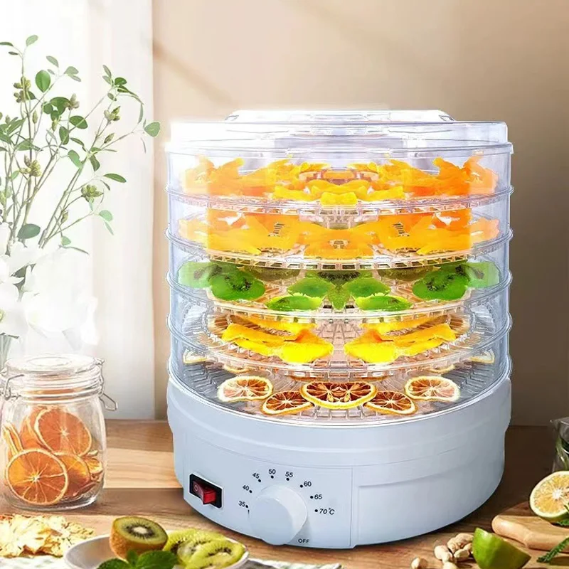 Household Fruit Vegetable Drying Machine 360° Circulation Uniform Heating Dried Fruit Jerky Beef Herb Tea Snack Food Dehydrator