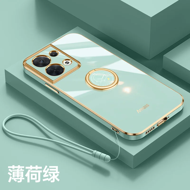 Funda Silicona Oppo Reno 8/13/14 Pro – Marco Dorado con Correa - imagen 5