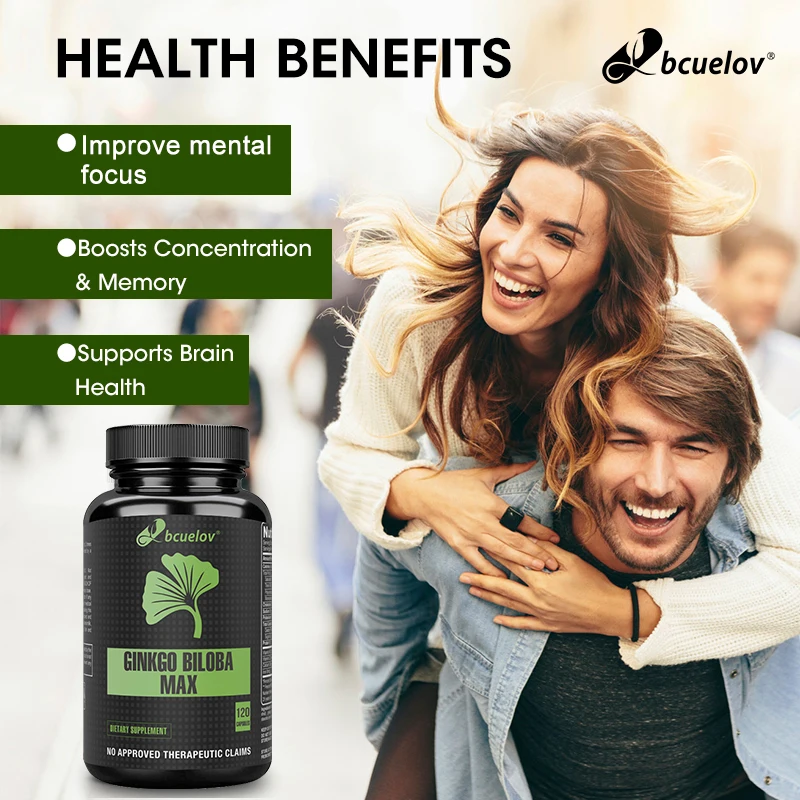 كبسولات الجنكة بيلوبا مكمل دعم الذاكرة، وظيفة الدماغ والتنبيه العقلي، التركيز، التركيز، تعزيز صحة الدماغ