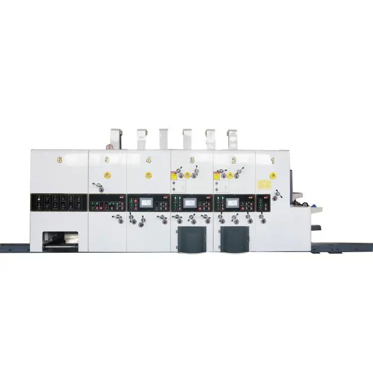 Full Automatic High Speed Flexo Printing Machine Carton Box With Folder Gluer Machine Inline