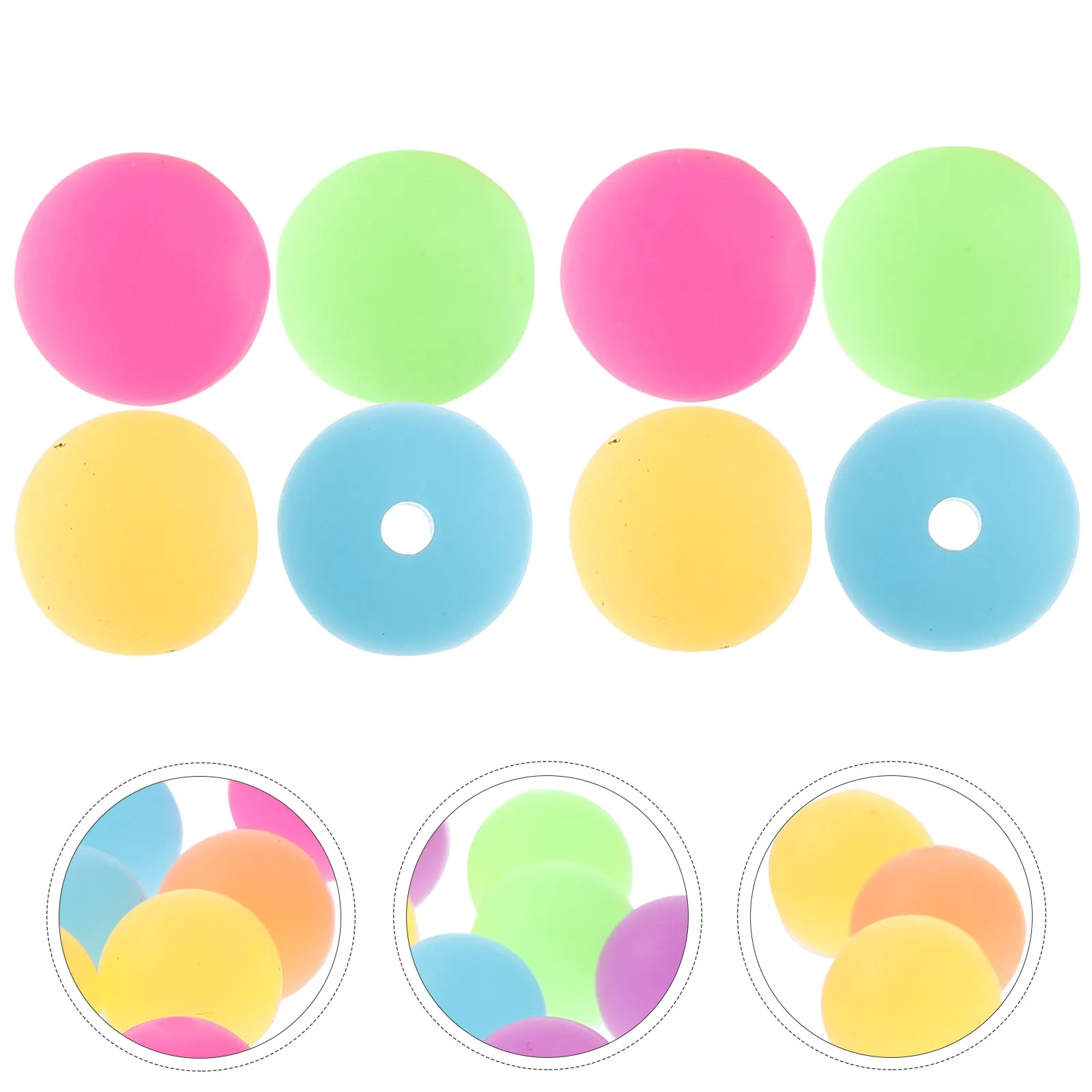 

80 шт. силиконовых круглых бусин, светящихся в темноте, для самостоятельного изготовления украшений, браслетов, ожерелий, аксессуаров для волос, брелоков