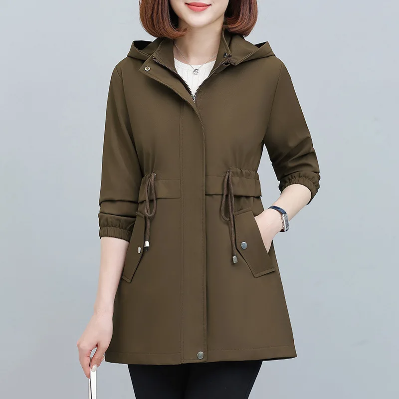 Trench Coat Women's Medium and Long Spring and Autumn New Fashion Foreign Look Thin Versatile Jacket Top Coats for Women