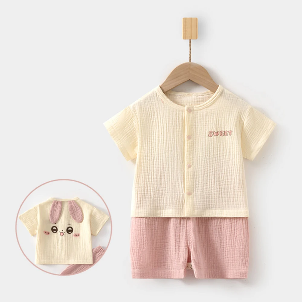 

Летние новинки: комплекты одежды для мальчиков и девочек из 100% хлопка с мультяшным принтом, футболка с коротким рукавом + шорты, 2 предмета.