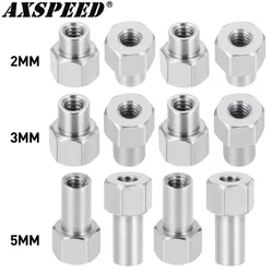 AXSPEED 4Pcs M2 Hex Wheel Nuts Extension Adapter 2/3/5mm for Axial SCX24 AX24 1/24 RC Crawler Car Upgrade Accessories