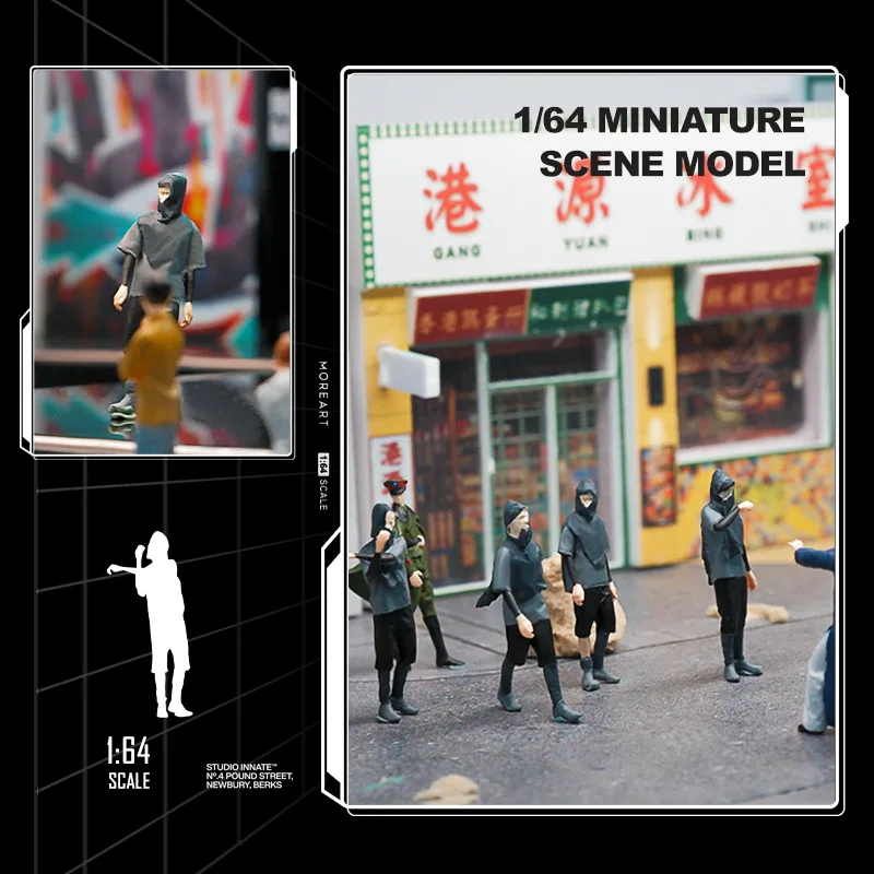 1:64 アニメ黒人男性フィギュアミニ人形モデルミニチュア写真撮影の小道具シーンモデル DIY 砂テーブル造園装飾品ギフト