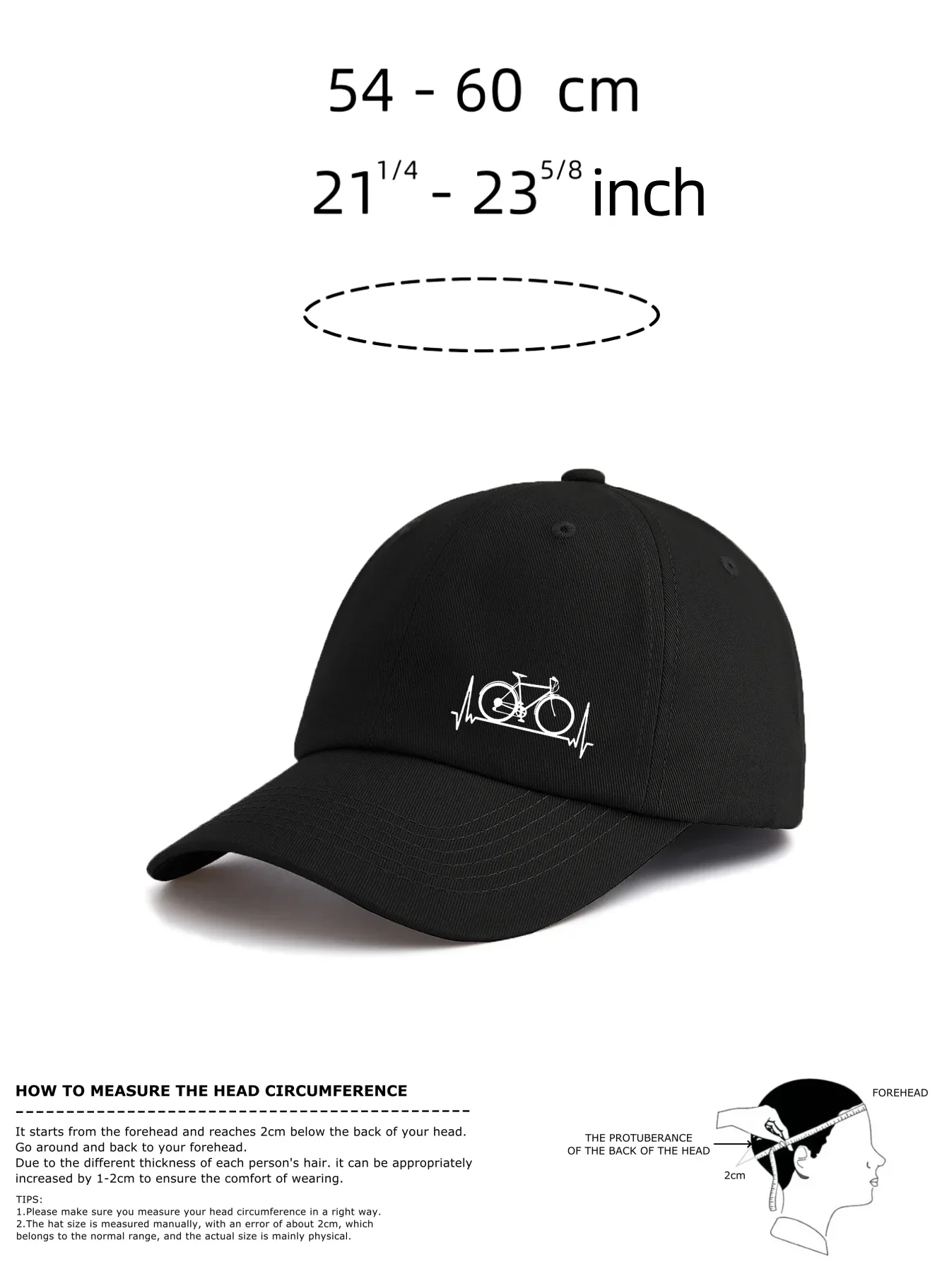 1pc Bicycle Print Baseball Cap for Adults,Minimalist Retro Style Casual Soft Adjustable Dad Hat,Perfect As Gift