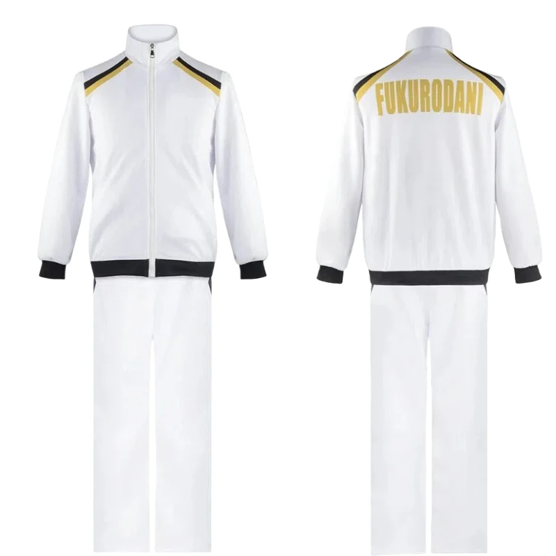 

Anime Kotaro Bokuto Cosplay Keiji Akaashi Costume Volleyball Team Uniform White Top Pants Full Set Sports Wear for Men