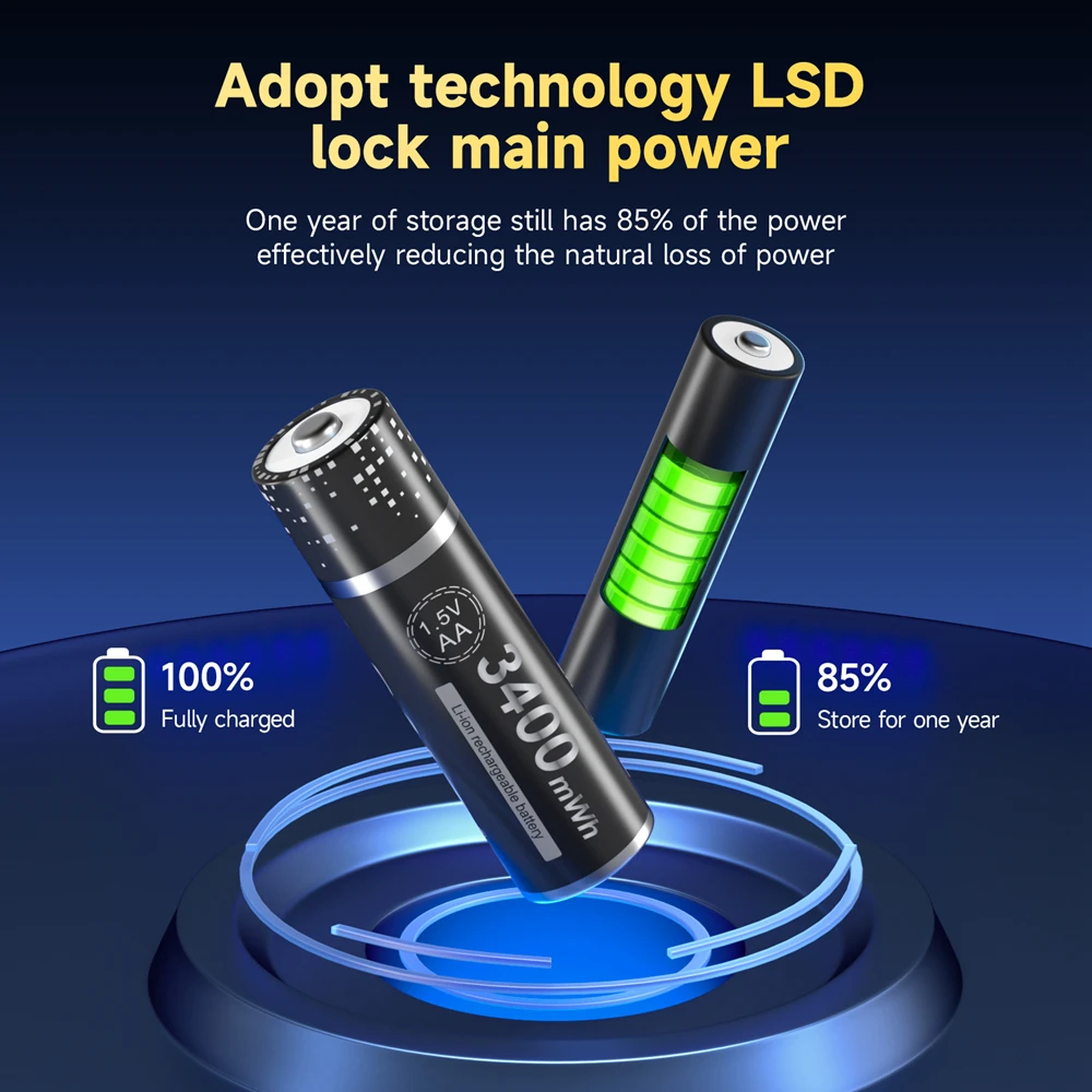 3400mwh-充電式リチウム電池,1.5v aa,900mwh,1.5v,単三電池,LEDライト玩具用,mp3