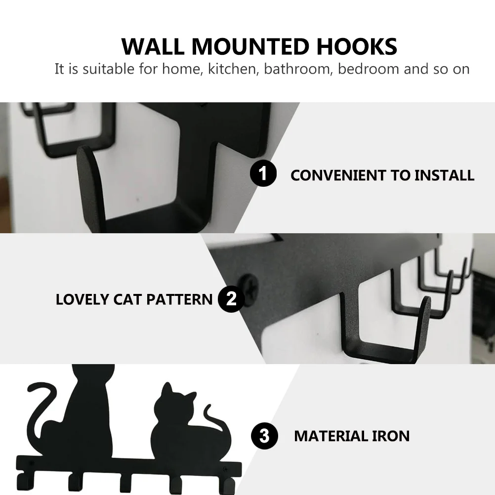 Cat Towel Hook Shaped Hooks Iron Hanging Wall Clothes Coat Hat Hanger 5 Integrating Heavy Duty