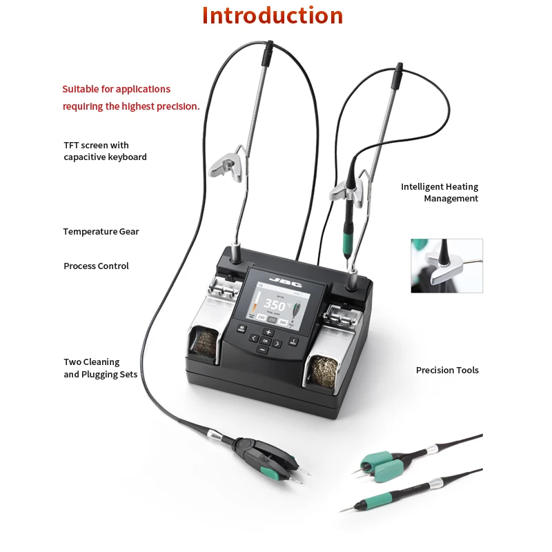 Original JBC NASE Soldering Station Nano Duplex Rework 2 Handle Welding Use C115 Soldering Tips High-precision Component Repair