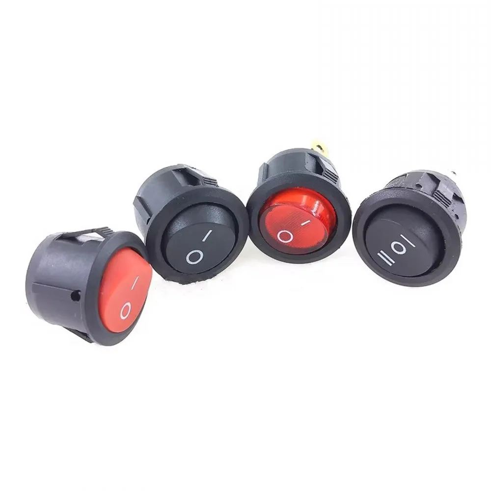 100 Stück EIN/AUS Runder Wippschalter LED-Beleuchtet Auto-Armaturenbrett Boot Van 12V KCD1 20MM 6A 250V / 10A 125V 2/3/4-PIN Schalter – Detail 2