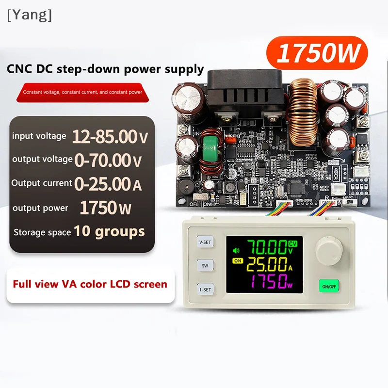 XY7025 70V/25A/1750W CNC Stabilized Voltage Power Supply Converter CC CV Constant Voltage Constant Current Step-Down Module