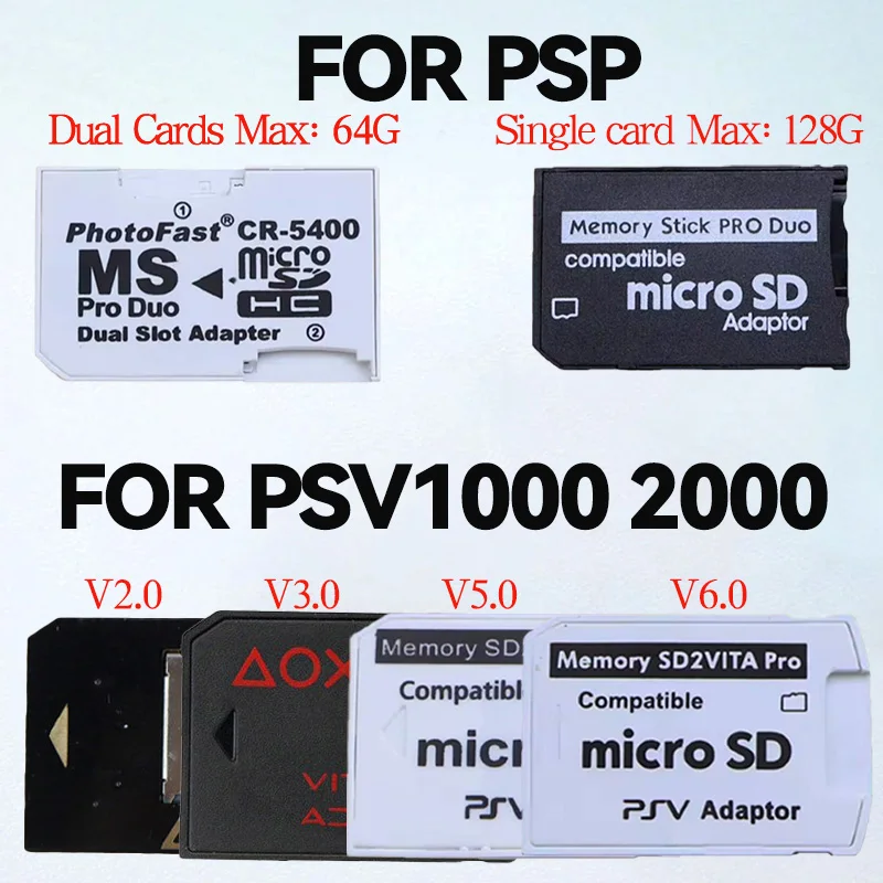 1 قطعة SDHC TF إلى MS الذاكرة عصا برو Duo مايكرو SD قارئ بطاقات ل PSP SD2VITA زائد TF بطاقة الذاكرة محول ل PSV Vita 1000 2000 #1