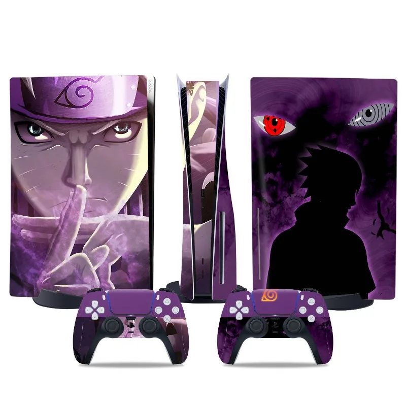 غطاء ملصق جلدي رقمي جديد من Naruto PS5 لوحدة التحكم PlayStation 5 ووحدة التحكم ملصق حماية مضاد للماء من Itachi