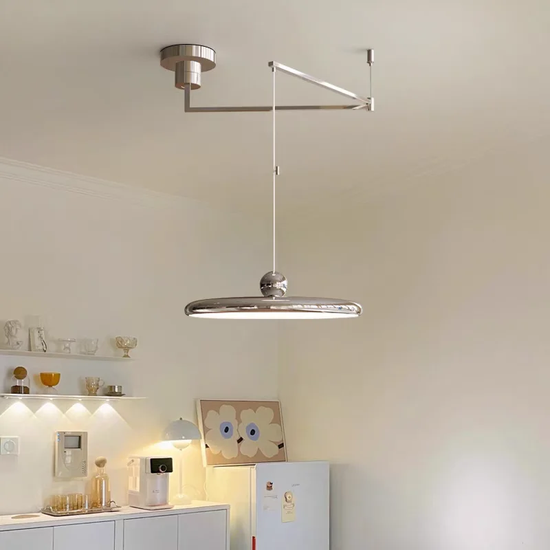 Colorful UFO Pendant Light with Movable Arm Full Spectrum Eye Protection Lighting for Living Room Restaurant Room Decor